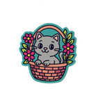 Basket Cate Cat - Sticker