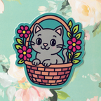 Basket Cate Cat - Sticker