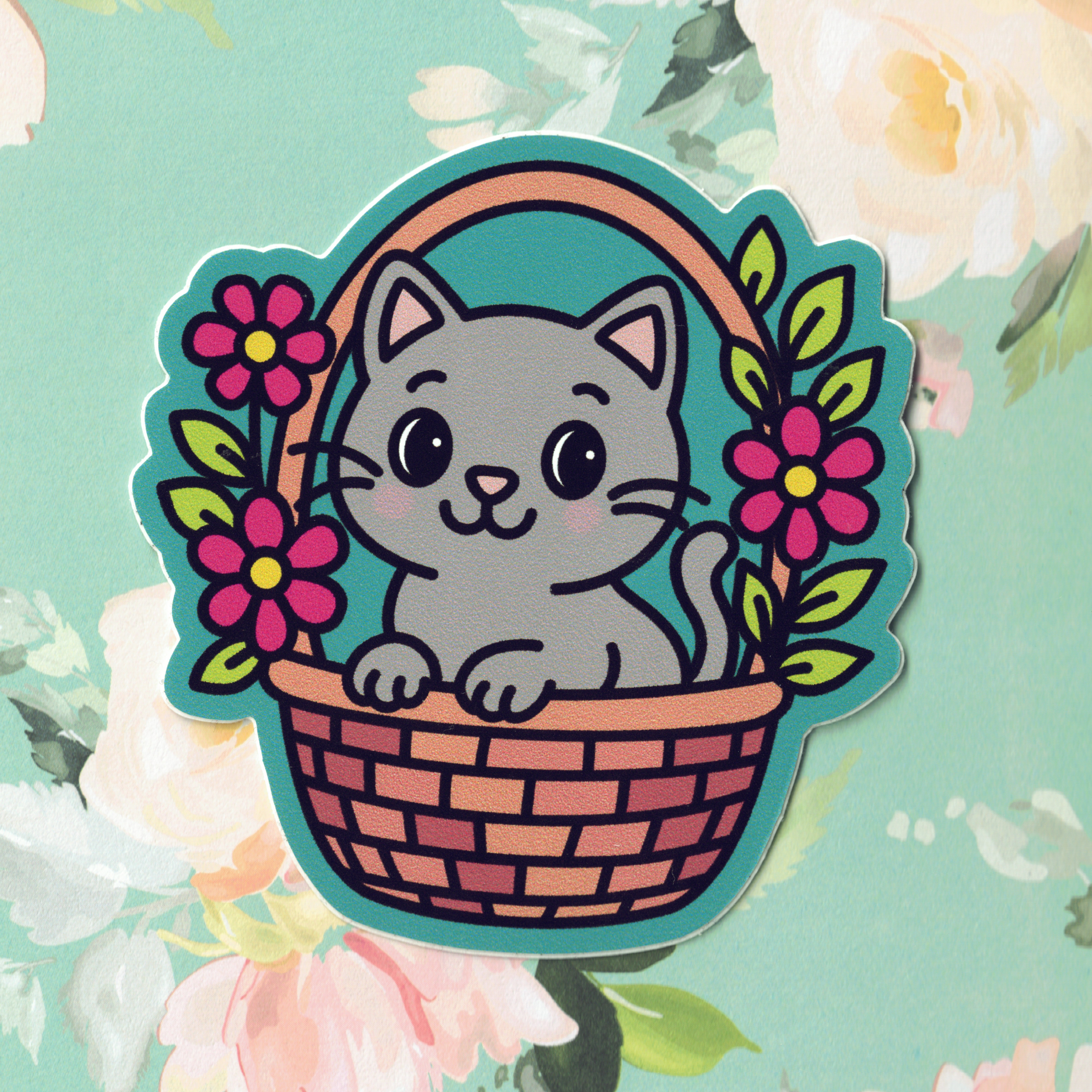 Basket Cate Cat - Sticker