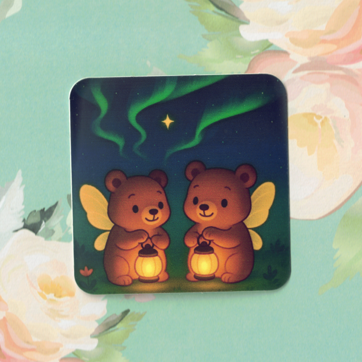 Bears under the Northern Lights - Sticker